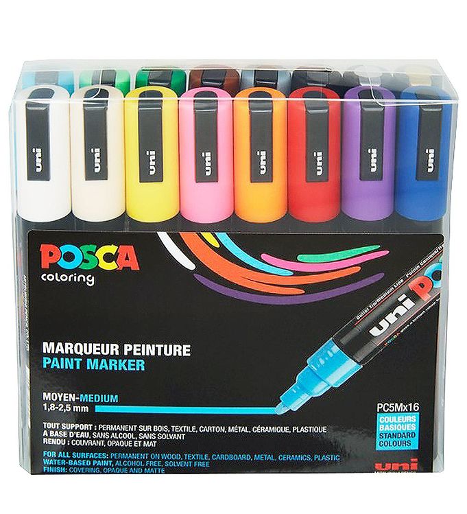 Billede af Posca Tuscher - PC-5M - 16 stk. - Multifarvet