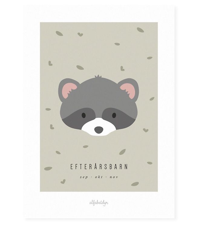 Billede af Alfabetdyr Plakat - 30x42 - Efterårsbarn