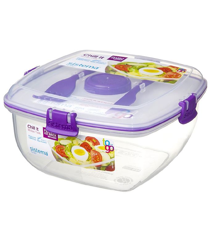 Sistema Madkasse m. Tilbehør - Salad Max - 1,63 l - Lilla