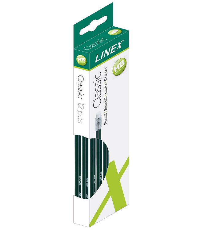 Linex Blyanter m. Viskelæder - Classic - 12-Pak