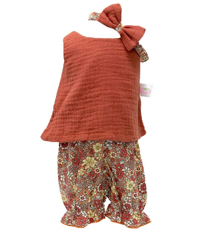 Dukketøj fra Mini Mommy - Spencersæt, Koralrød (42-46cm)