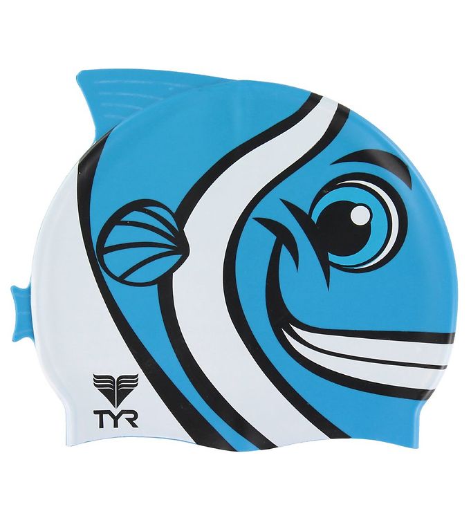 TYR Badehætte - Kids - CharacTYR - Happy Fish - Blå