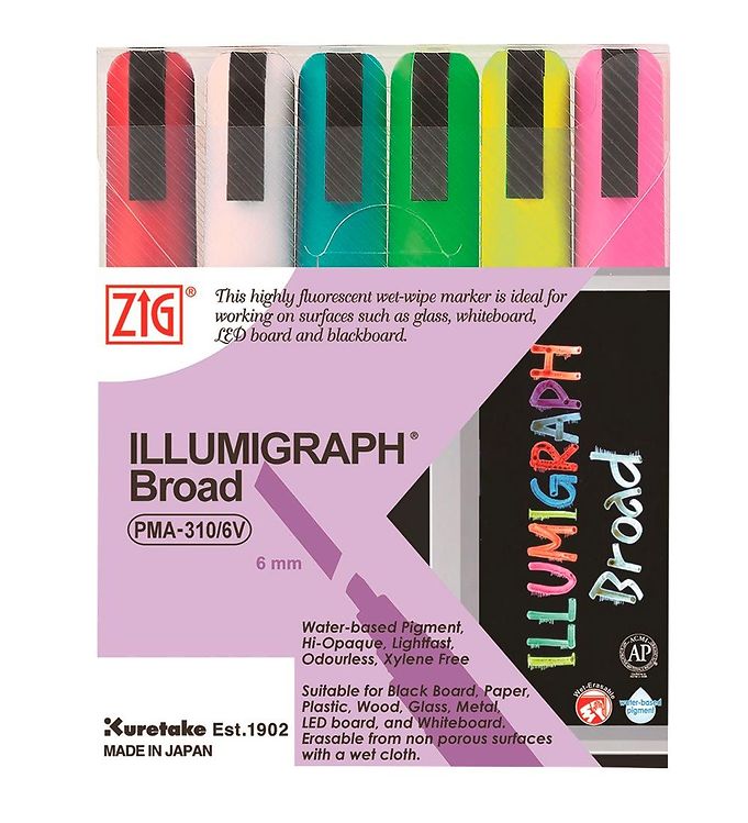 Image of Zig Tuscher - Illumigraph - 6 mm - 6 stk - OneSize - Zig Tusch (198957-993121)
