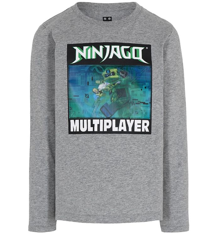 13: LEGOÂ® Ninjago Bluse - Grå m. Holografisk Print