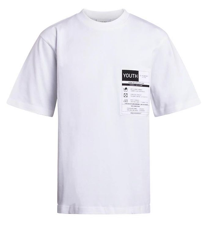 Grunt T-Shirt - Aron Box Fit - Hvid m. Mærke