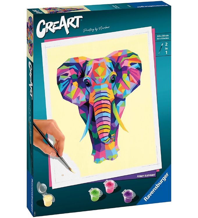 Image of Ravensburger CreArt Malesæt - Funky Elephant (258247-2990475)