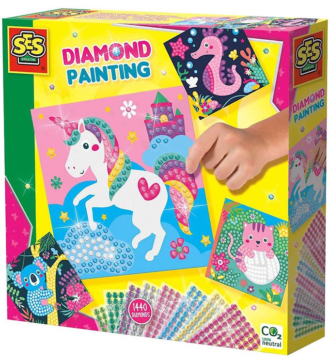 SES Creative Mal med Diamanter - Glade Dyr