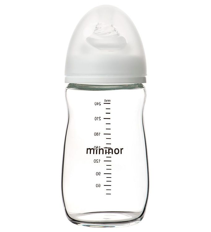 Image of Mininor Sutteflaske - Glas - 240 ml - Hvid - OneSize - Mininor Sutteflaske (262646-3407552)