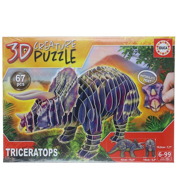 Image of Educa 3D-Puslespil - Triceratops - 67 Brikker - OneSize - Educa Puslespil (265464-3446414)