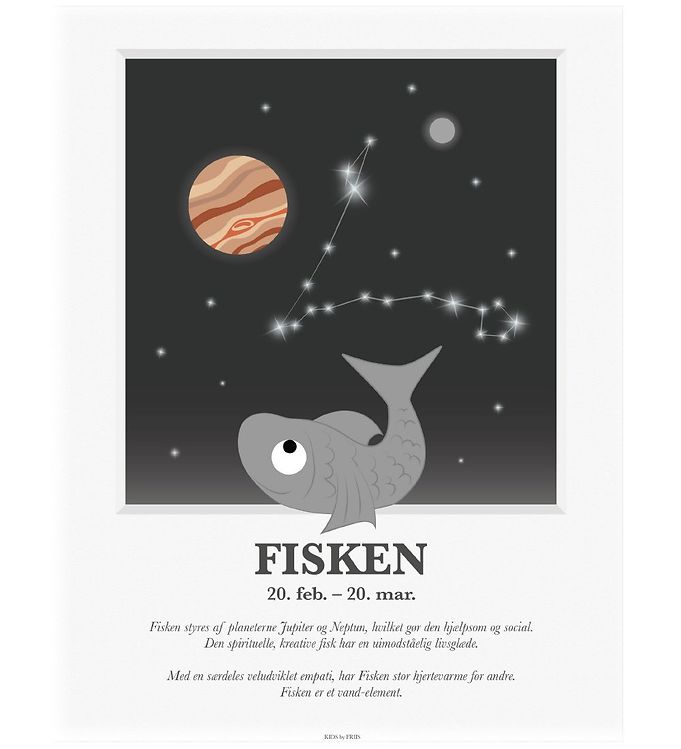 Kids by Friis Plakat - Stjernetegn - Fisken