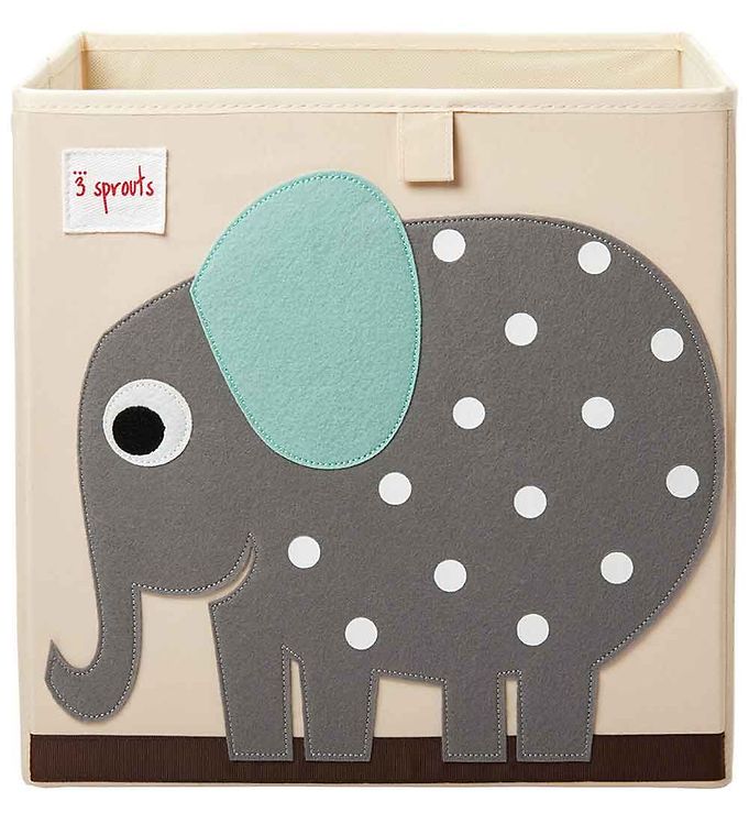 3 Sprouts Opbevaringskasse - 33x33x33 - Elefant