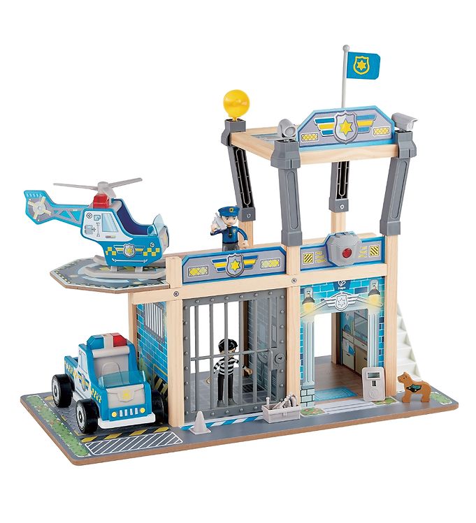 Image of Hape Legesæt - 13 dele - Politistation - OneSize - Hape Legetøj (220960-1090363)