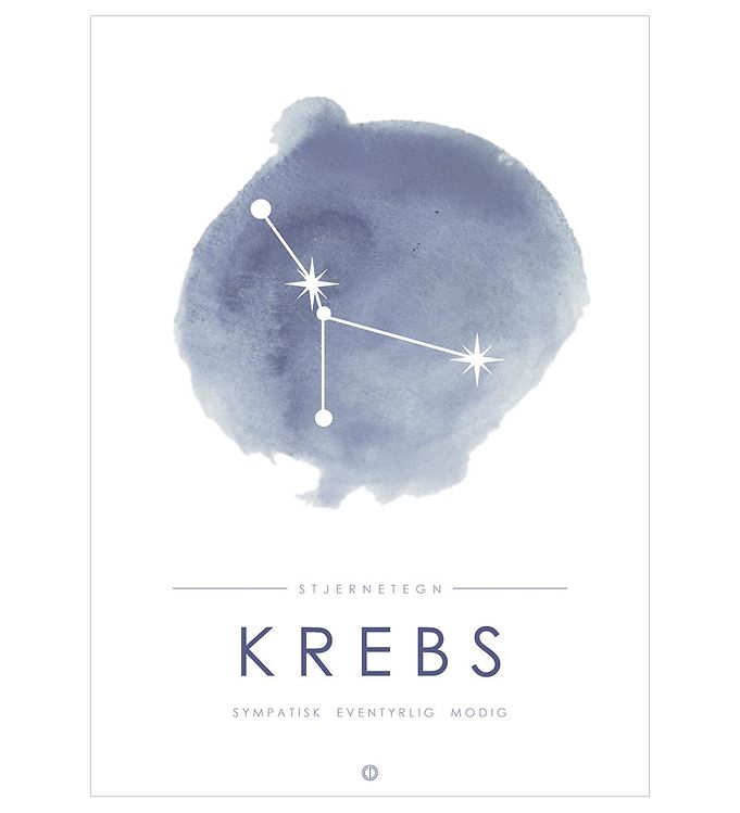 Citatplakat Plakat - A3 - Stjernebillede - Krebs - Blå