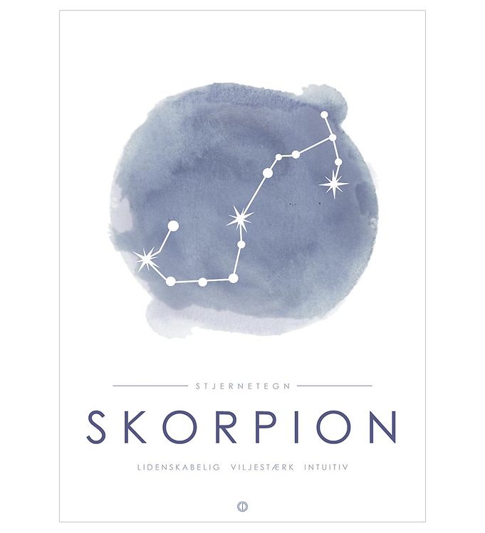 Citatplakat Plakat - A3 - Stjernebillede - Skorpion - Blå