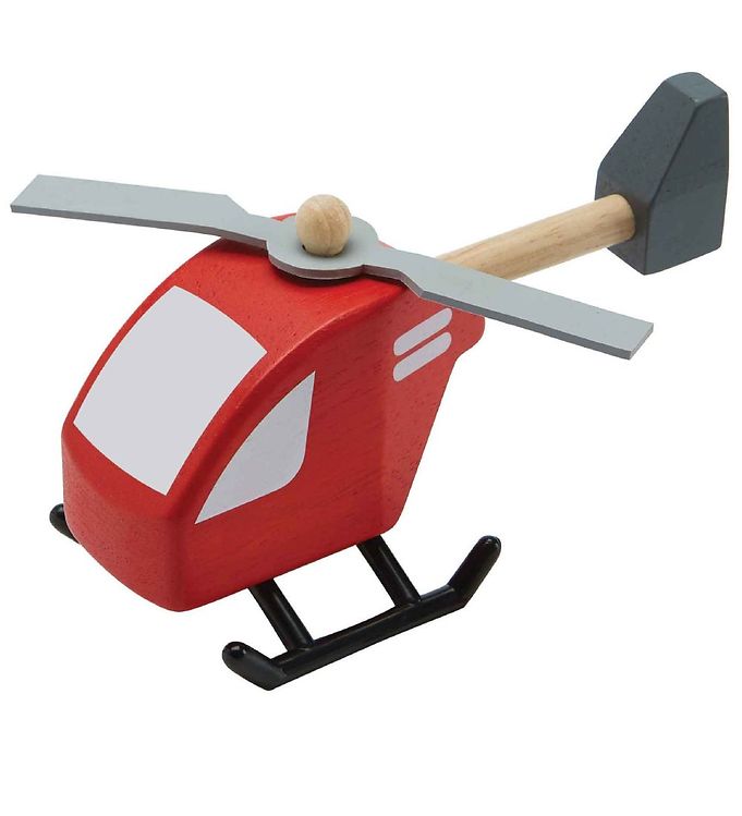 PlanToys Trælegetøj - Helikopter Rød unisex