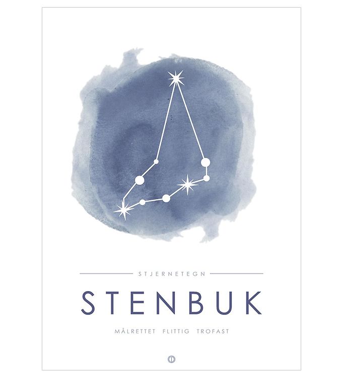 Citatplakat Plakat - A3 - Stjernebillede - Stenbuk - Blå
