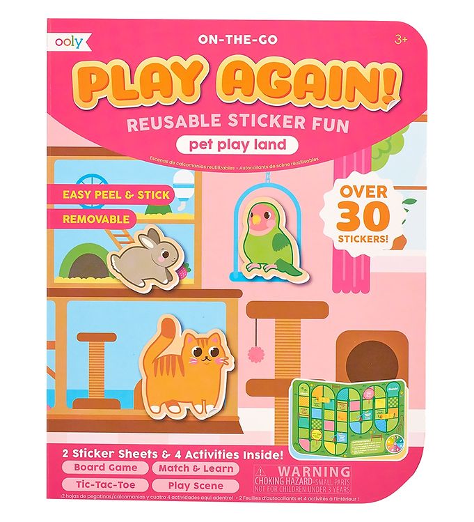 4: Ooly Klistermærker - Genanvendelige - 30+ stk - Pet Play Land