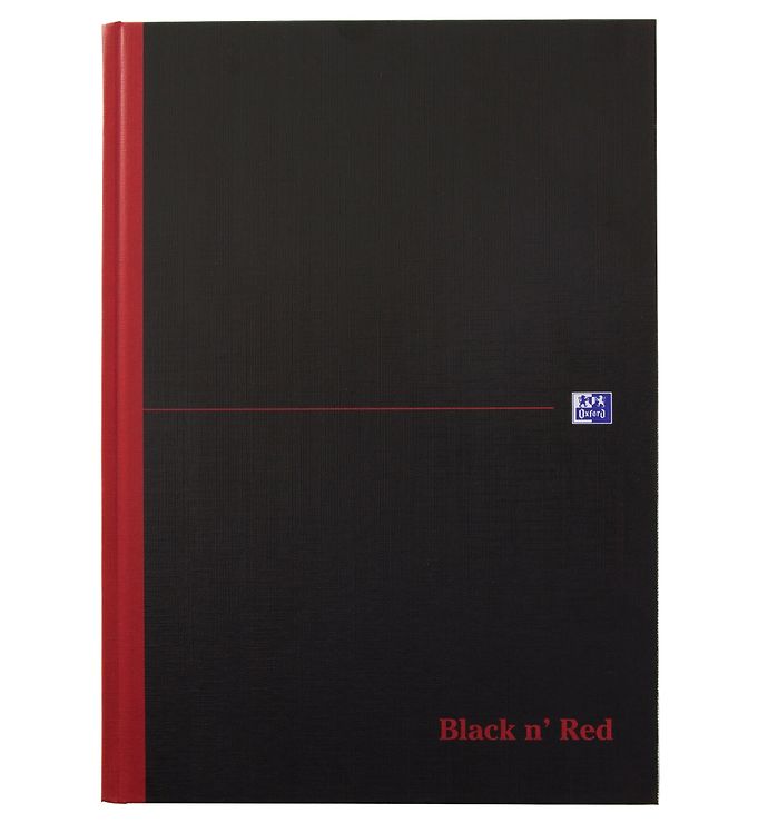 Image of Oxford Notesbog - Hard Cover - Kvadreret - A4 - Sort/Rød - OneSize - Oxford Bog (224030-1104550)