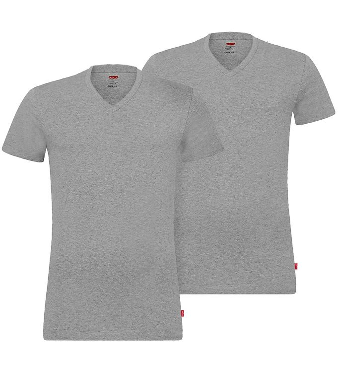 15: Levis T-Shirt - V Neck - 2-Pak - Middle Grey Melange