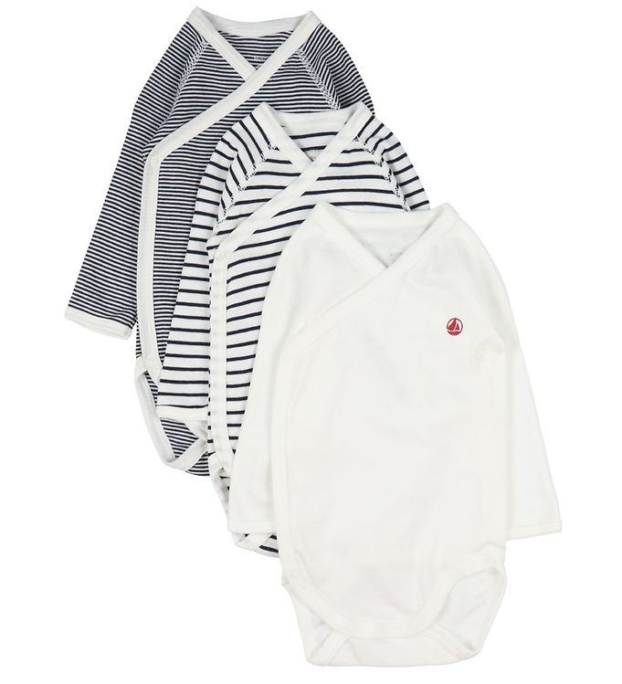 Petit Bateau Body l/æ - - Blå/Hvid Stribet —