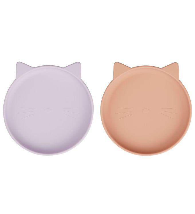 Liewood Tallerkener - 2-pak - Silikone - Olivia - Kat - Light La