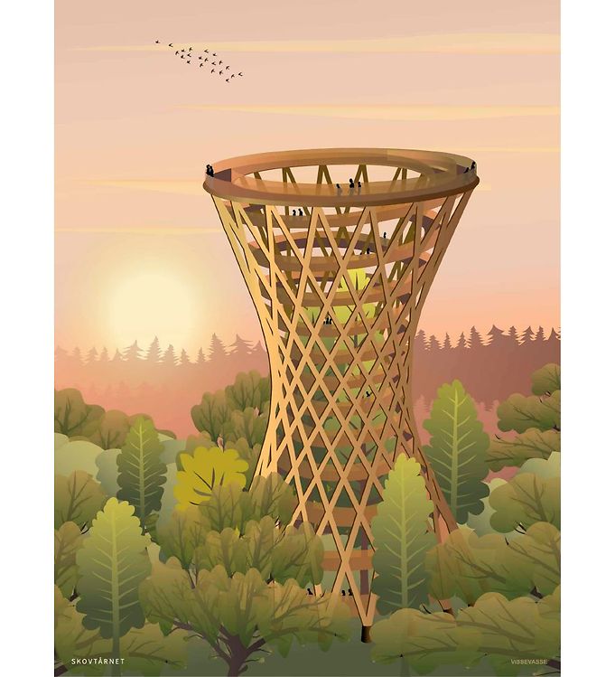 Vissevasse Plakat - 30x40 cm - Forest Tower