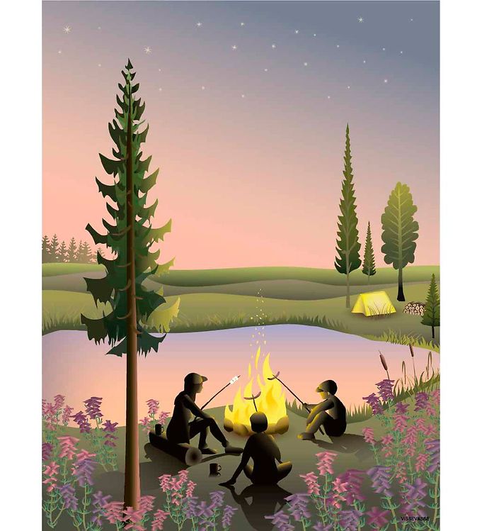 Vissevasse Plakat - 50x70 cm - Campfire