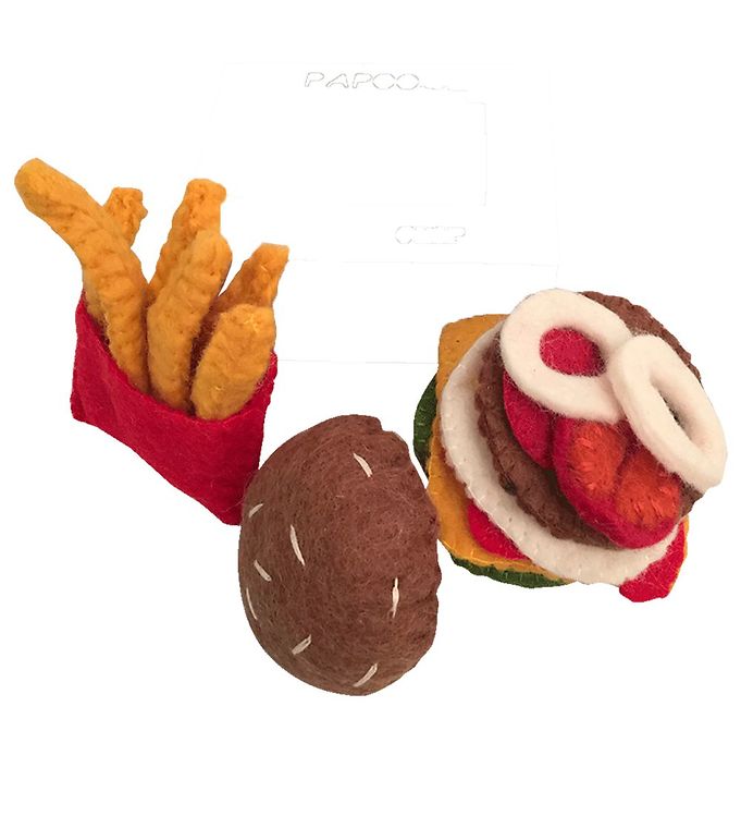 Papoose Legemad - 18 Dele Filt Burger m. Pommes Frites unisex