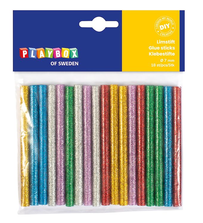 #2 - Playbox - Giftfri Limstift Glitter ø 7 mm 18 stk