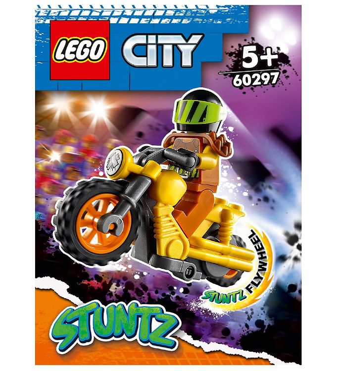 Image of LEGO City Stuntz - Nedrivnings-stuntmotorcykel 60297 - 12 Dele - OneSize - LEGO Klodser (236279-1405775)