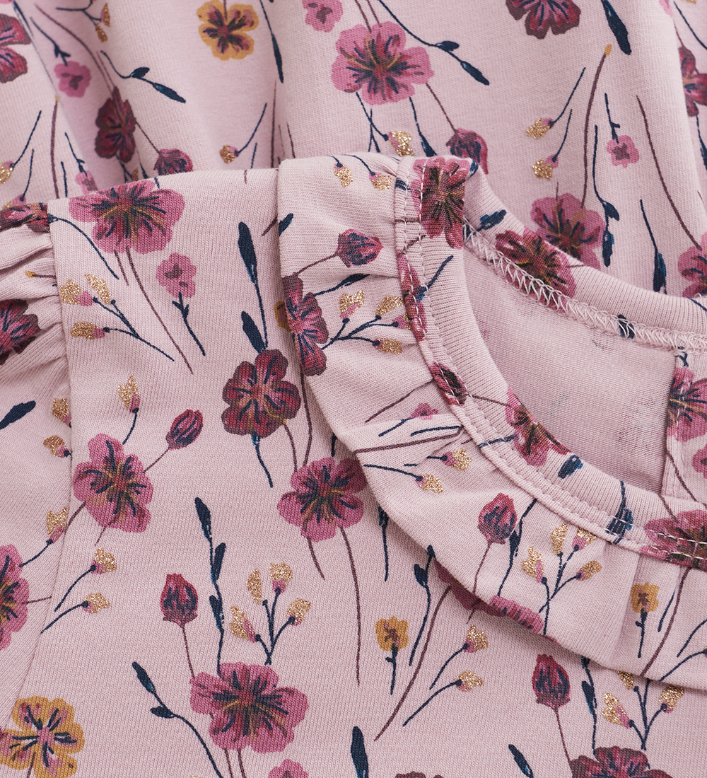 Minymo Kjole - Dawn Pink m. Blomster