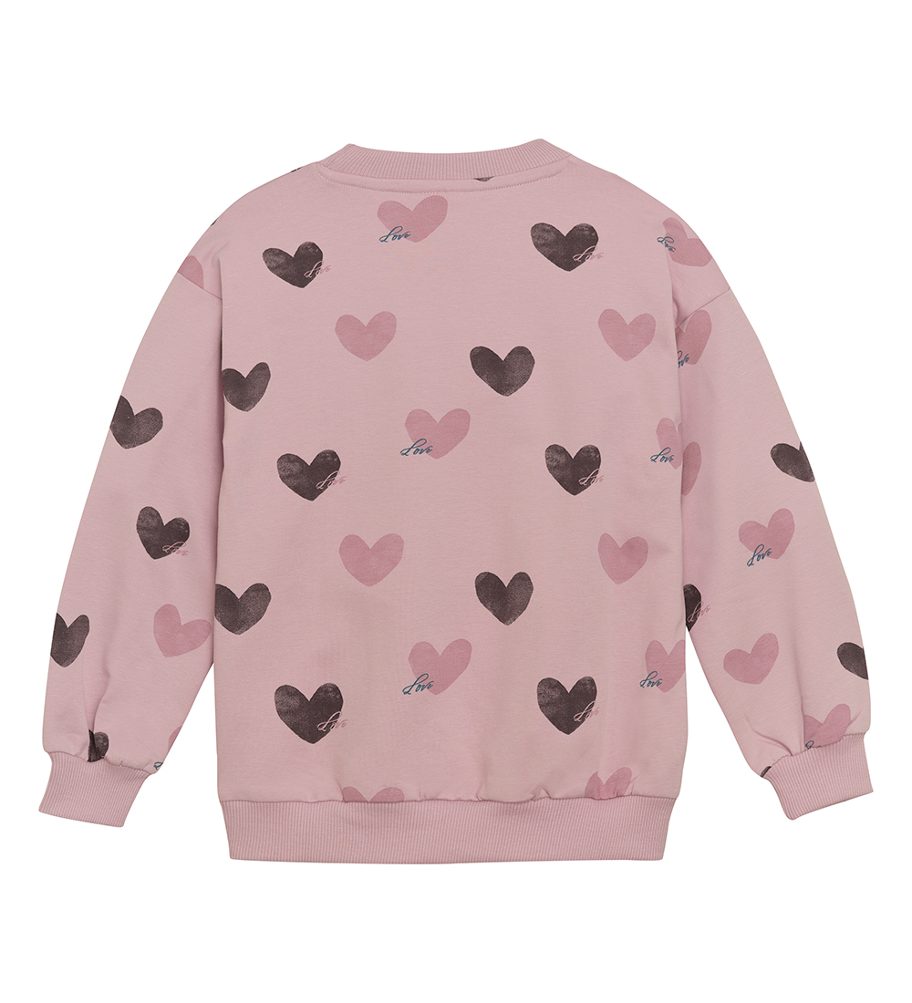 Minymo Sweatshirt - Dawn Pink m. Hjerter