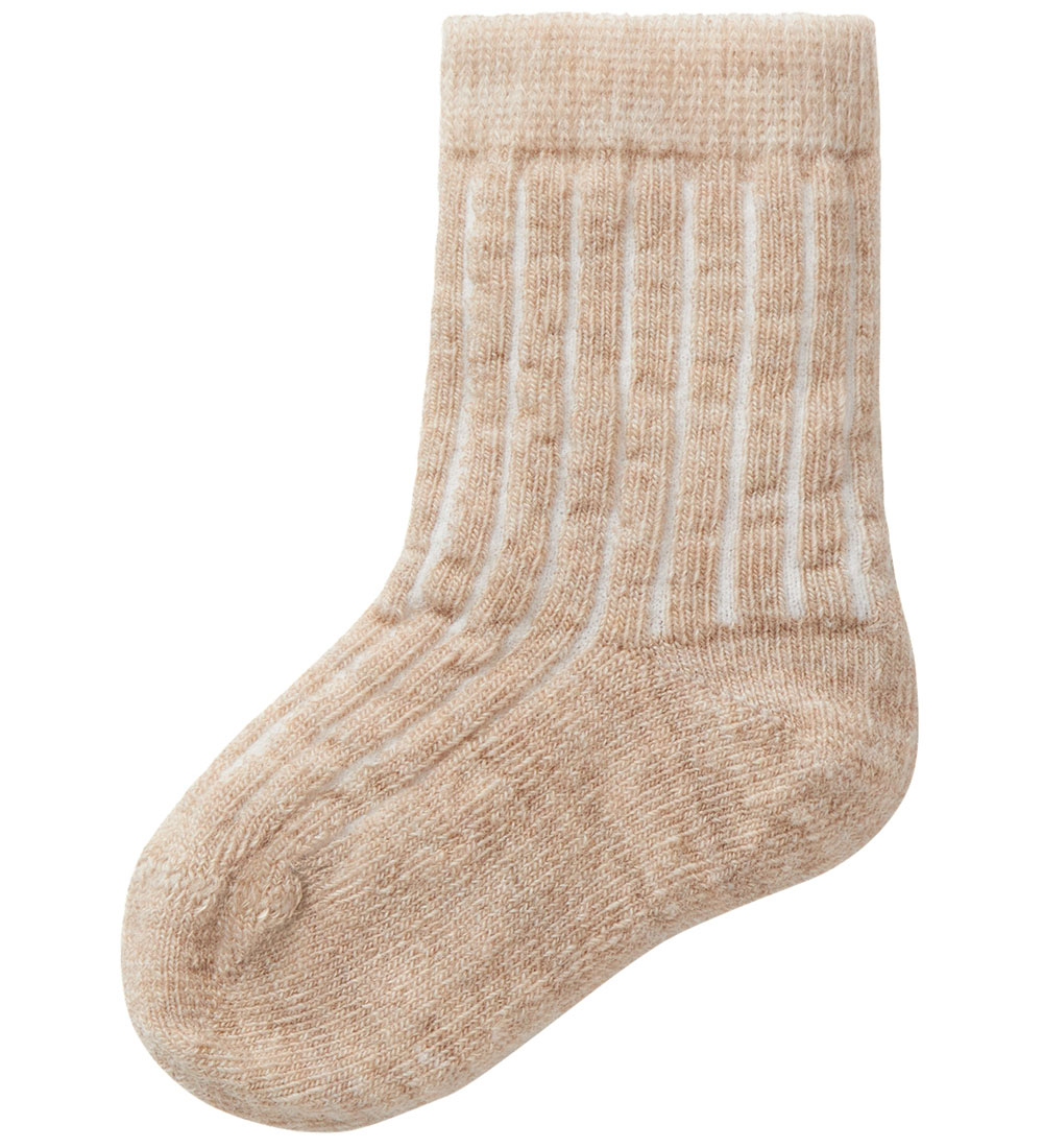 Lil Atelier Strømper - Uld - Rib - NbnRakel - Rugby Tan