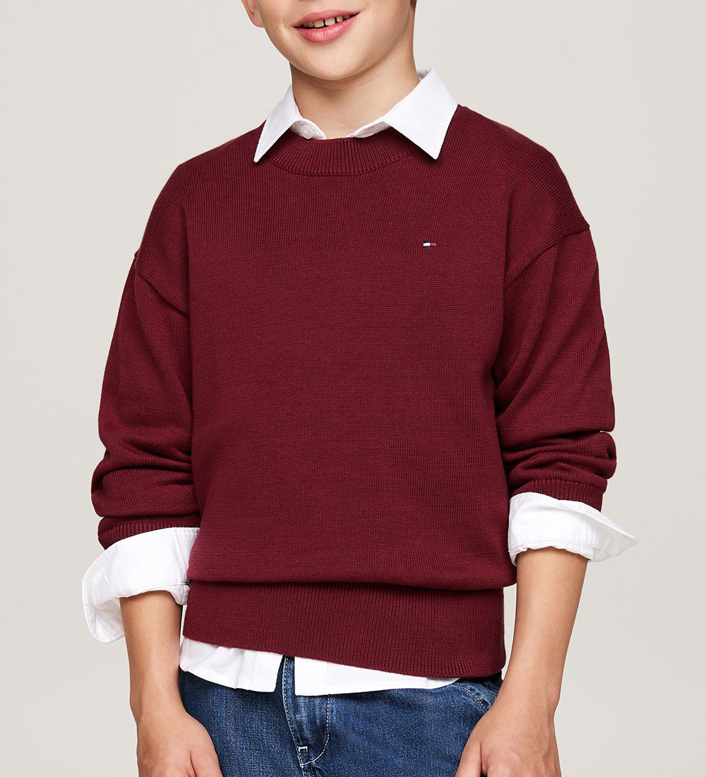 Tommy Hilfiger Bluse - Strik - Essential - Deep Rouge