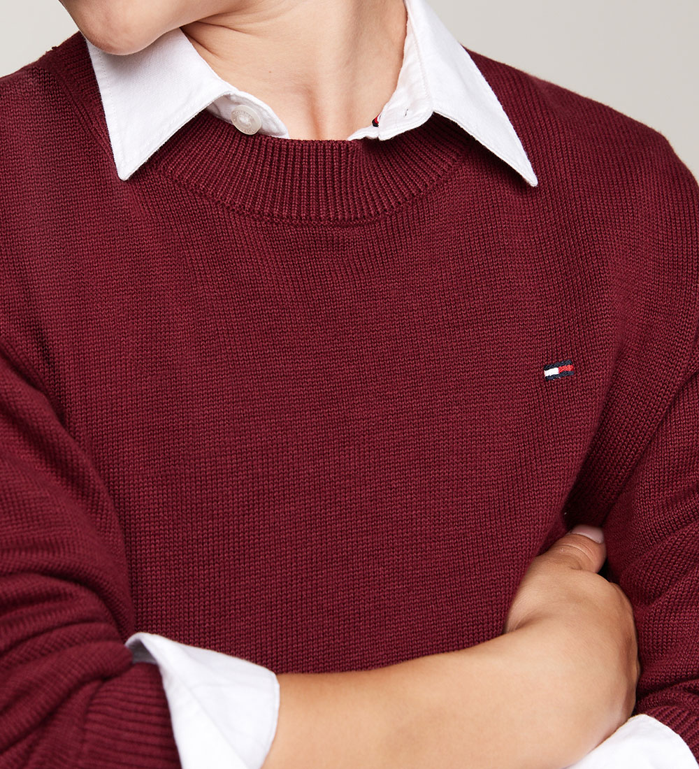 Tommy Hilfiger Bluse - Strik - Essential - Deep Rouge