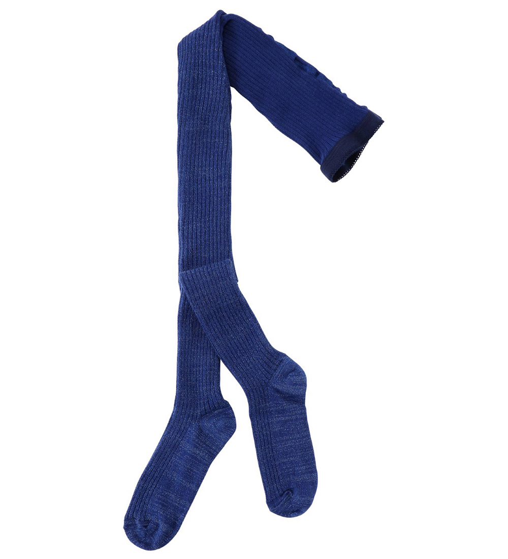 Molo Strømpebukser -  Rib - Glitter Rib Tights -  Vibrant Blue