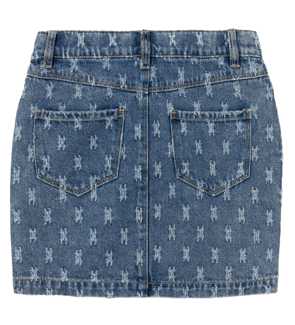 Name It Nederdel - NkfBente - Dark Blue Denim m. Mønster