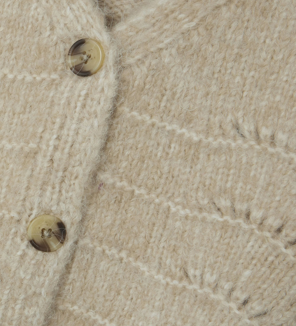 Name It Cardigan - Strik - NmfNetrille - Summer Sand m. Hulmønst