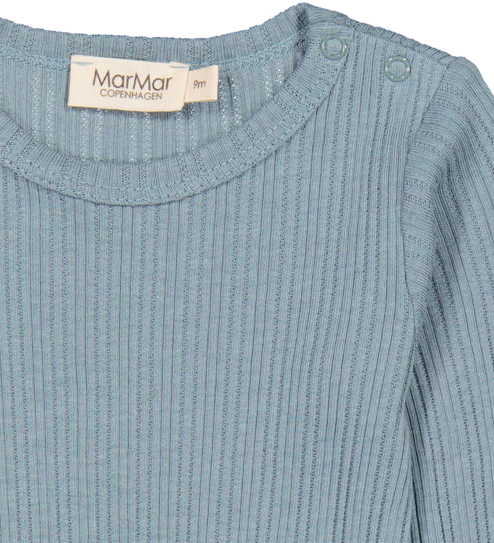 MarMar Body l/æ - Modal - Benedicte - Blue Dove m. Hulmønster