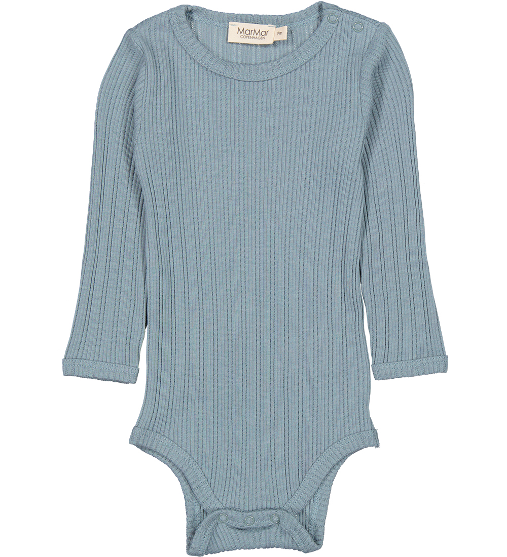 MarMar Body l/æ - Modal - Benedicte - Blue Dove m. Hulmønster