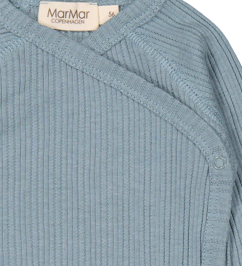 MarMar Slå-om Body l/æ - Modal - Belito - Blue Dove m. Hulmønste