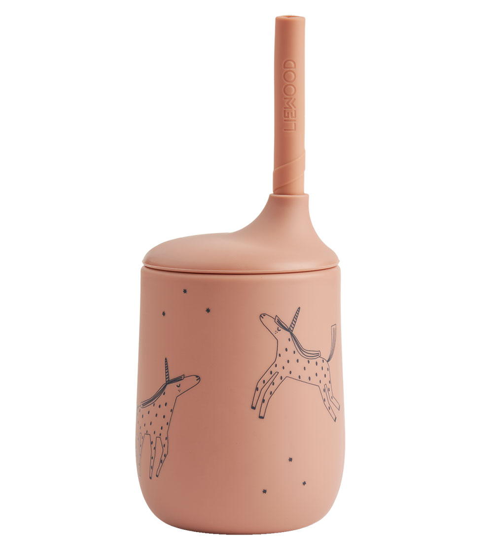 Liewood Kop m. Sugerør - Silikone - Ellis - Unicorn/Pale Tuscany
