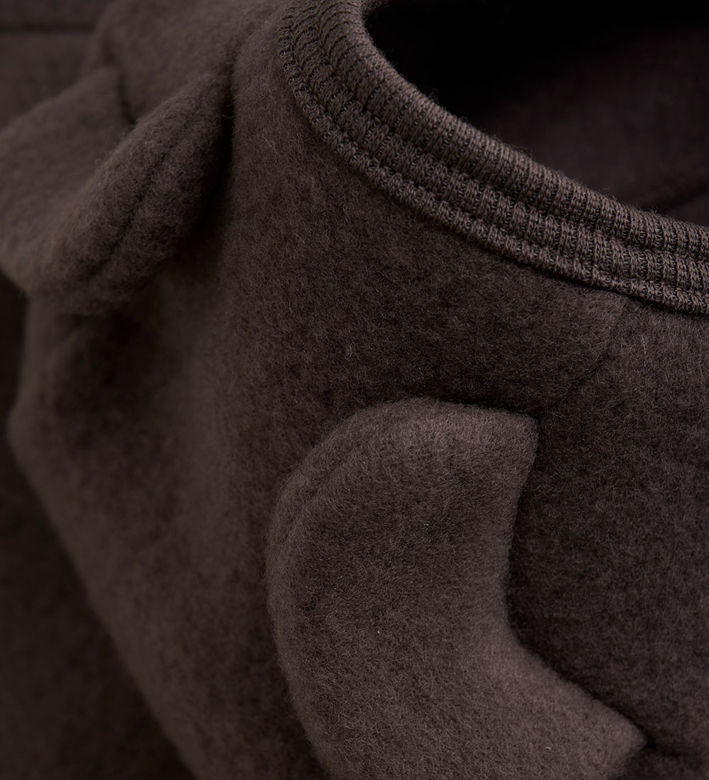 Huttelihut Cardigan - Uldfleece - Raisin m. Ører