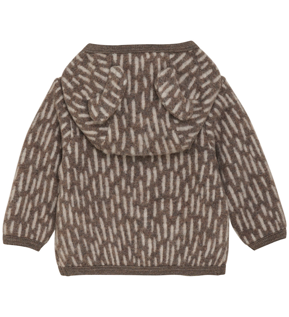 Huttelihut Cardigan - Uldfleece - Morel m. Ører
