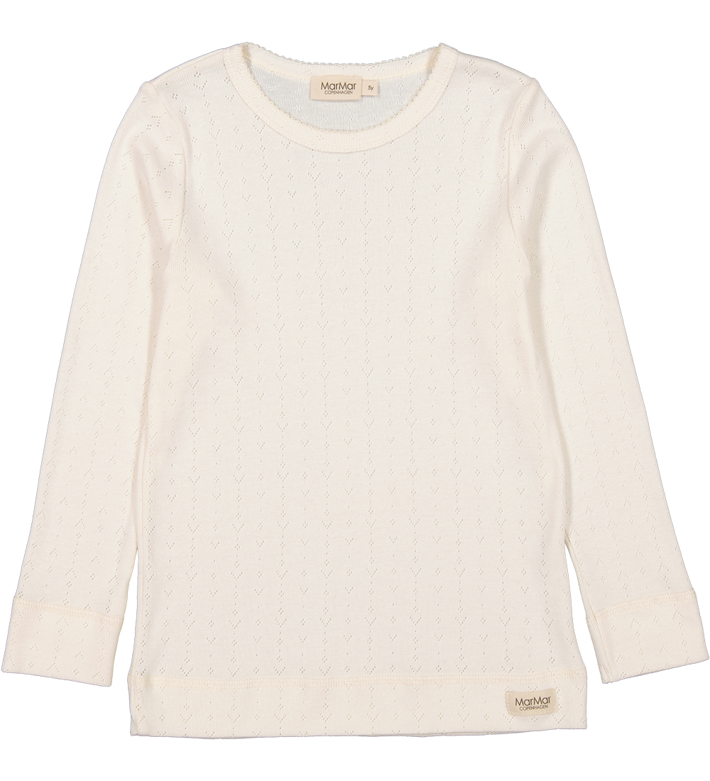 MarMar Nattøj - Modal - Flour White m. Hulmønster
