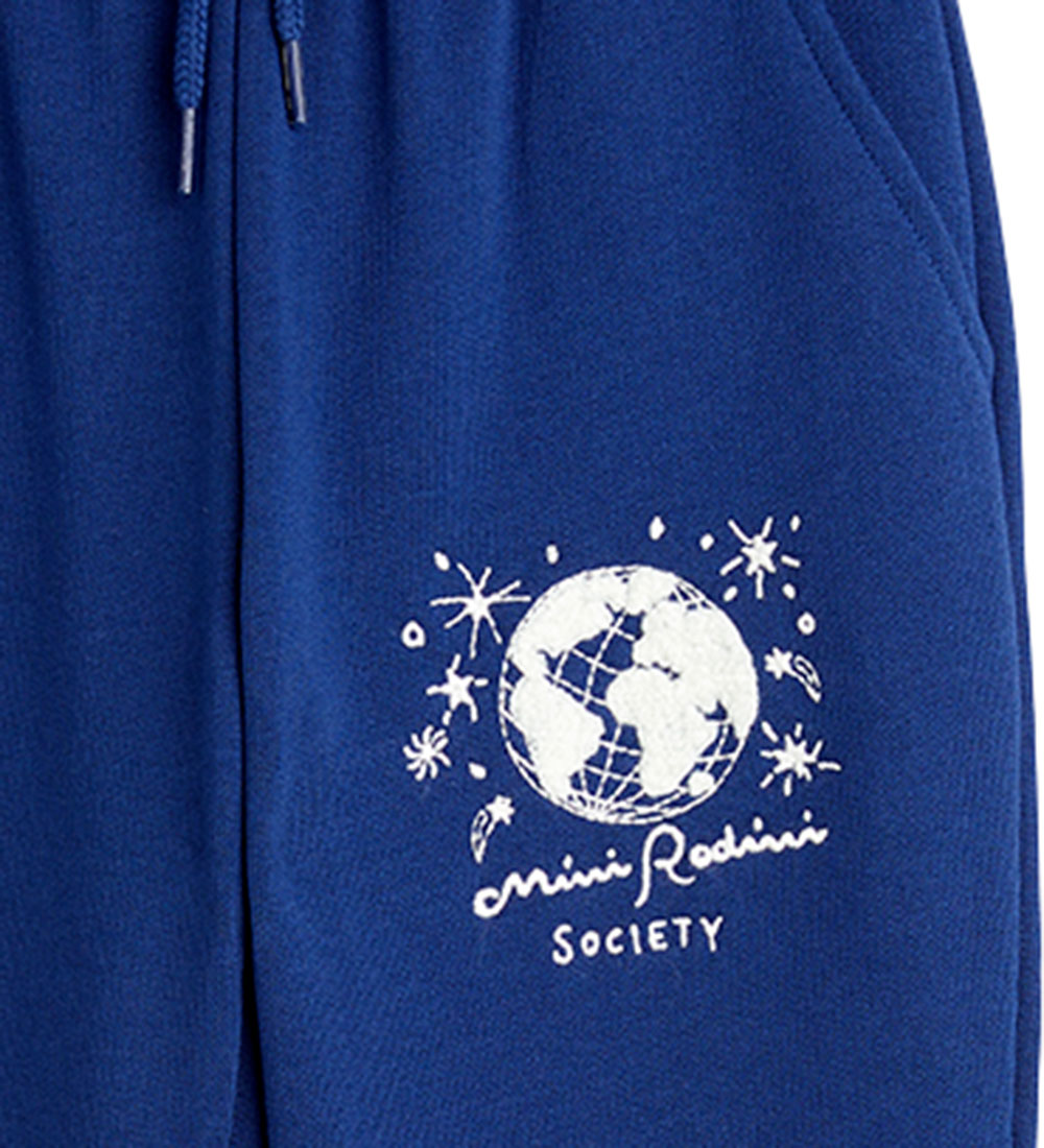 Mini Rodini Sweatpants - Society Emb - Blå