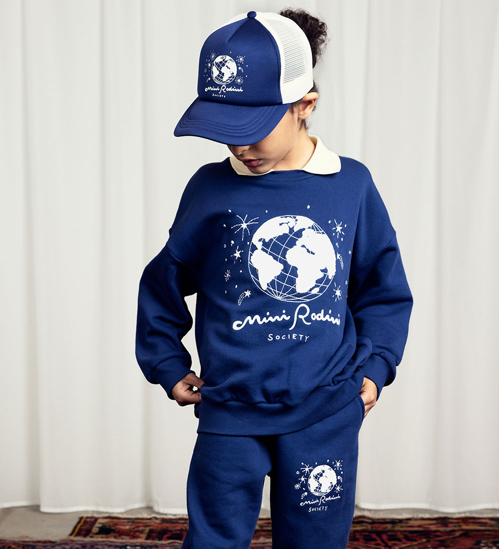 Mini Rodini Sweatshirt - Society Emb - Blå