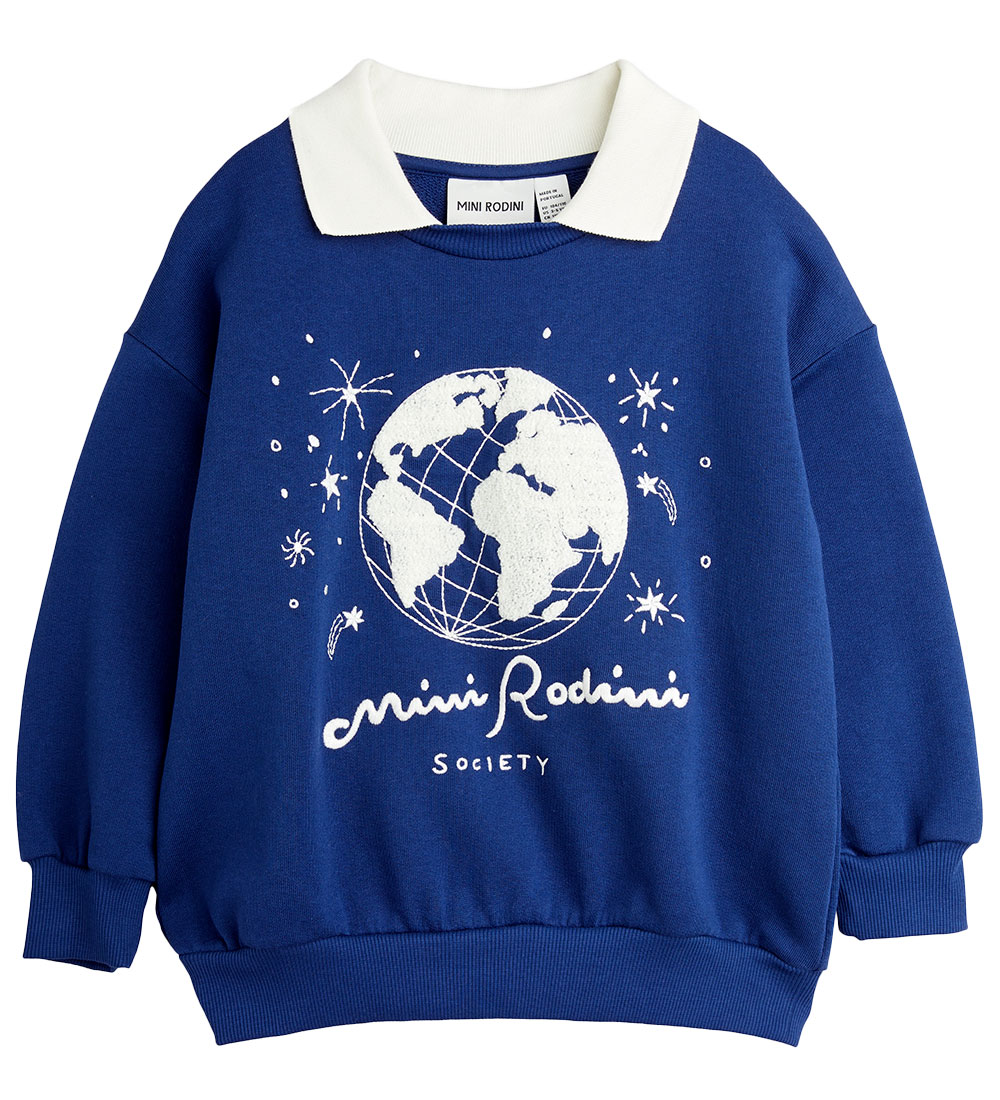 Mini Rodini Sweatshirt - Society Emb - Blå