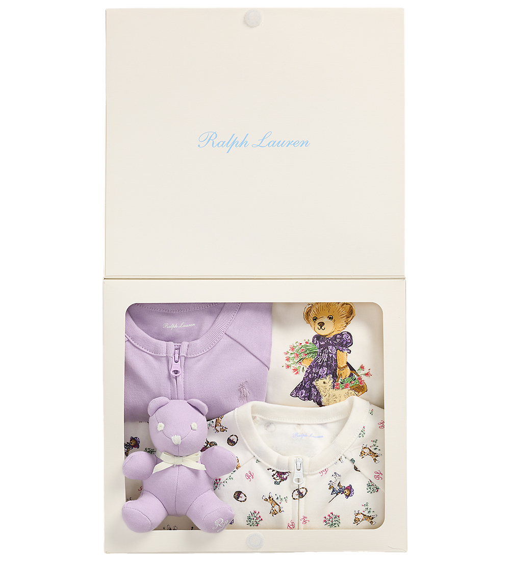 Polo Ralph Lauren Gaveæske - 5 Dele - Cream m. Bamser