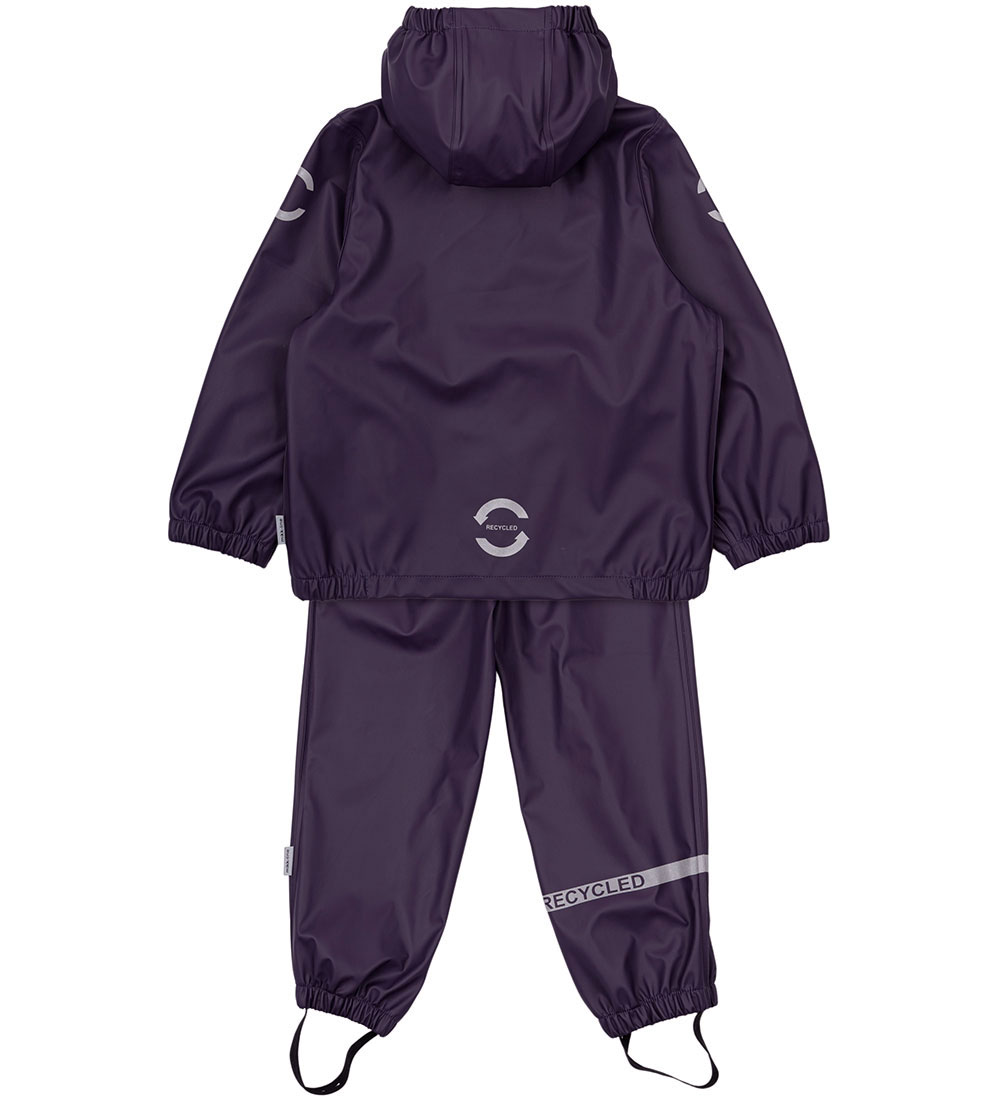 Mikk-Line Regntøj m. Seler - PU - Recycled - Nightshade